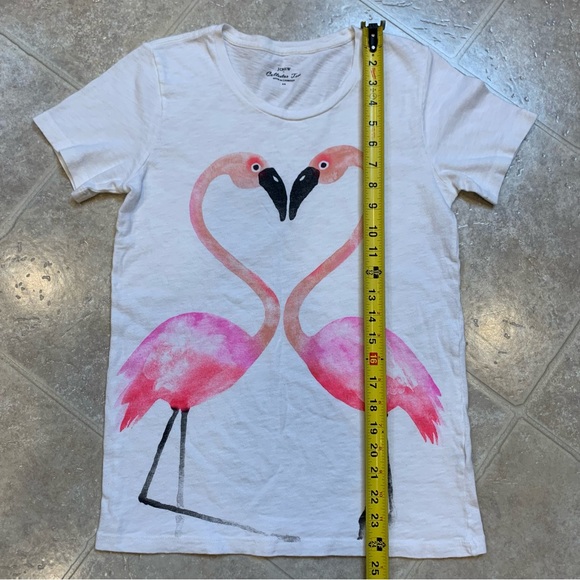 J. Crew “Collector Tees” White Flamingos T-Shirt XS - Picture 2 of 7